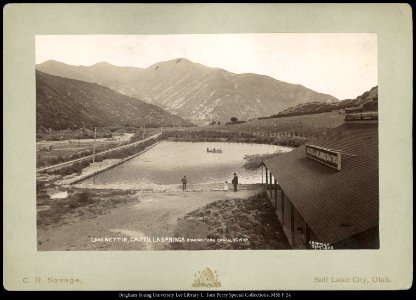 Lake Nettie, Castilla Springs Spanish Fork Canon, R.G.W.Ry. (Rio Grande Western Railway), C.R. Savage Salt Lake.