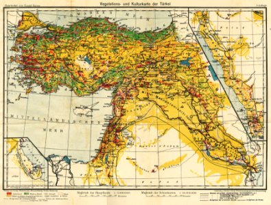 Map of the Ottoman empire in 1916 - Banse Ewald - 1919
