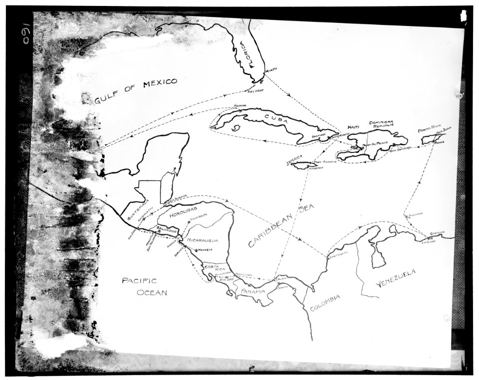 Map showing Central America and Caribbean Sea LOC hec.13309