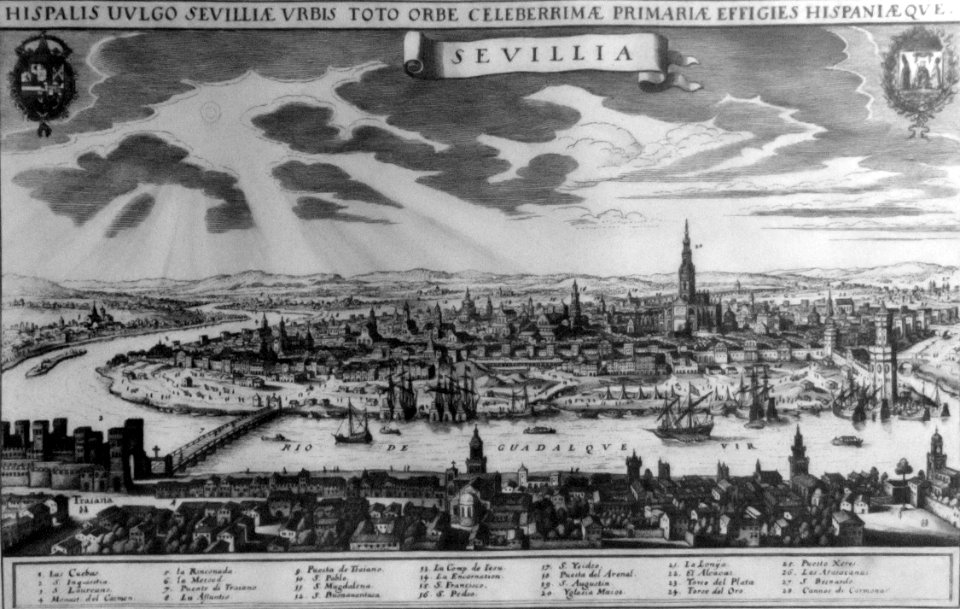 Map of Seville 1638 by Matheus Merian