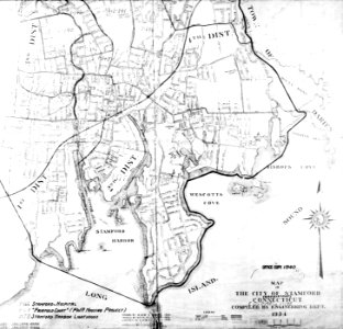 Map of Stamford, Connecticut (USA), 1934