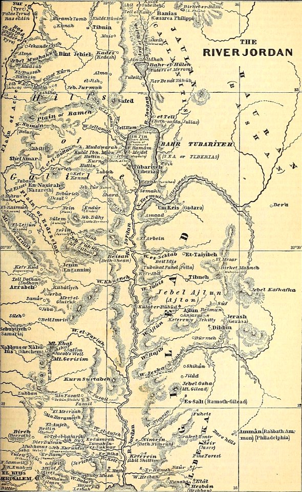 Map of The River Jordan. 1871