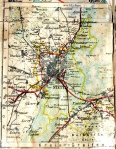Mapa przedwojenna Pomorza (Stettin)