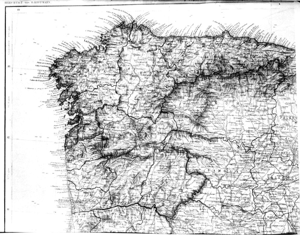 Mapa de A Coruña i Astúries (AFCEC RIBASV D 4811)