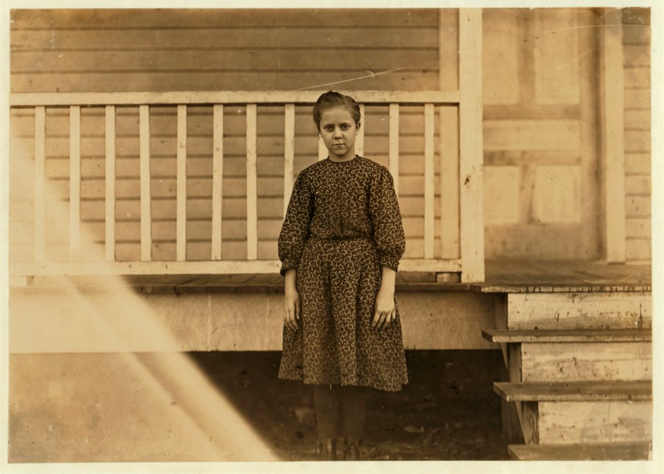 Maple Mill, Dillon, S.C. Etta Squires,-12 years old. Been in mill 3 years. Runs 5 sides. Mother was very proud of this. She own two houses and doesn't work in the mill herself. LOC nclc.01480