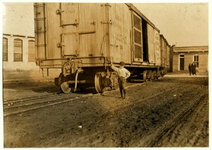 Maple Mills, Dillon, S.C. Johnnie. Said, 'Aint got no last name,' when asked for it. 8 years old. Beginning to 'help sister spin.' LOC nclc.01499