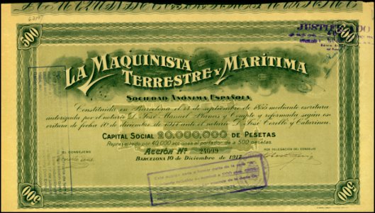 Maquinista Terrestre y Marítima 1917
