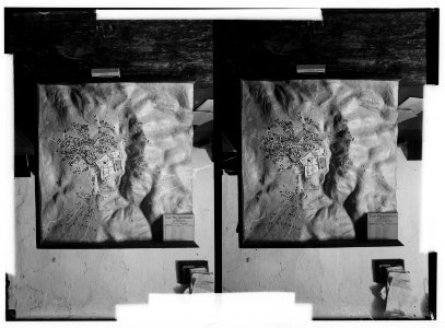 Maps, plans, restorations, etc. Raised map of Jerusalem and environs LOC matpc.01362