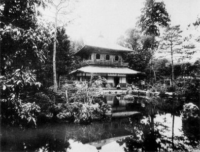 Lake and pavilion, Ginkakuji, 1893