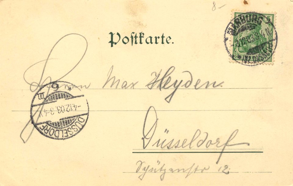 Marburg, Hessen - Kaiser-Wilhelm-Turm (back) (Zeno Ansichtskarten)