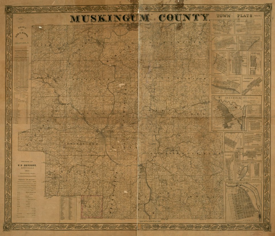 Map of Muskingum County 1852