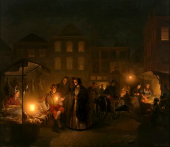 Marché de nuit (Petrus van Schendel, 1840) photo
