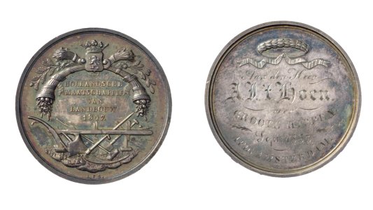 Landbouw, Hollandse Maatschappij van -, prijspenning t.n.v. A.J. 't Hoen, objectnr PA 1734