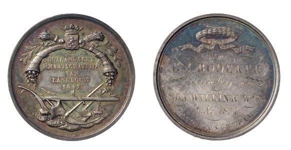 Landbouw, Hollandse Maatschappij van -, prijspenning t.n.v. E.J. Bödeker, objectnr PA 1736