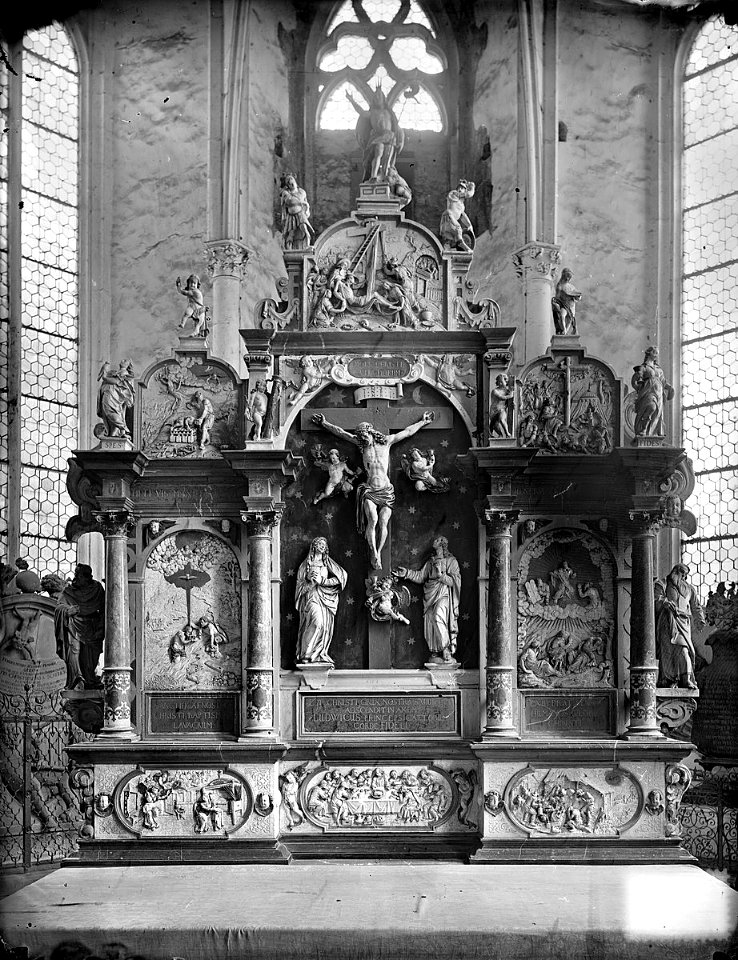 Marburg Lutherische Pfarrkirche Innen Altar Ludwig Bickell nach 1876