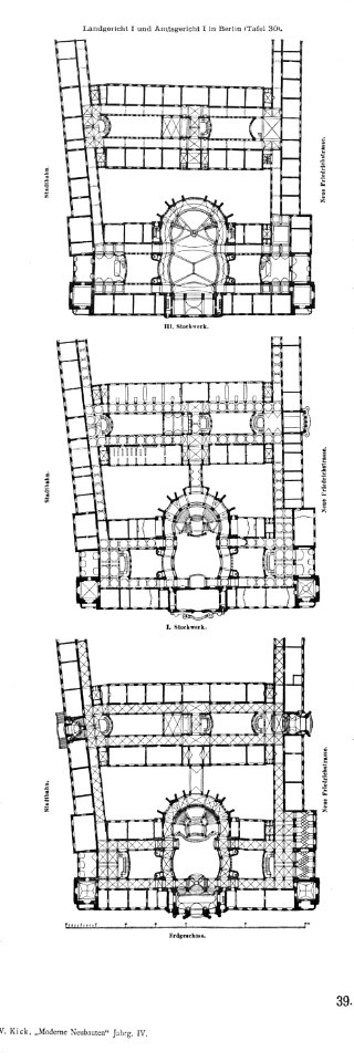 Landgericht I Berlin Architekten Thoemer, Mönnich & Schmalz, Grundriss