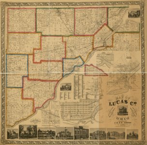 Map of Lucas County, Ohio, 1861