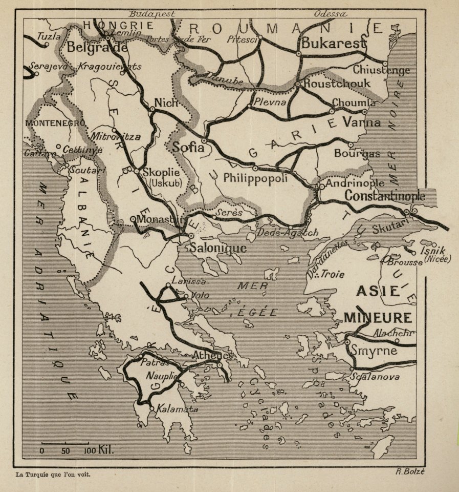 Map of Southeastern Europe and part of Asia Minor - Launay Louis De - 1913