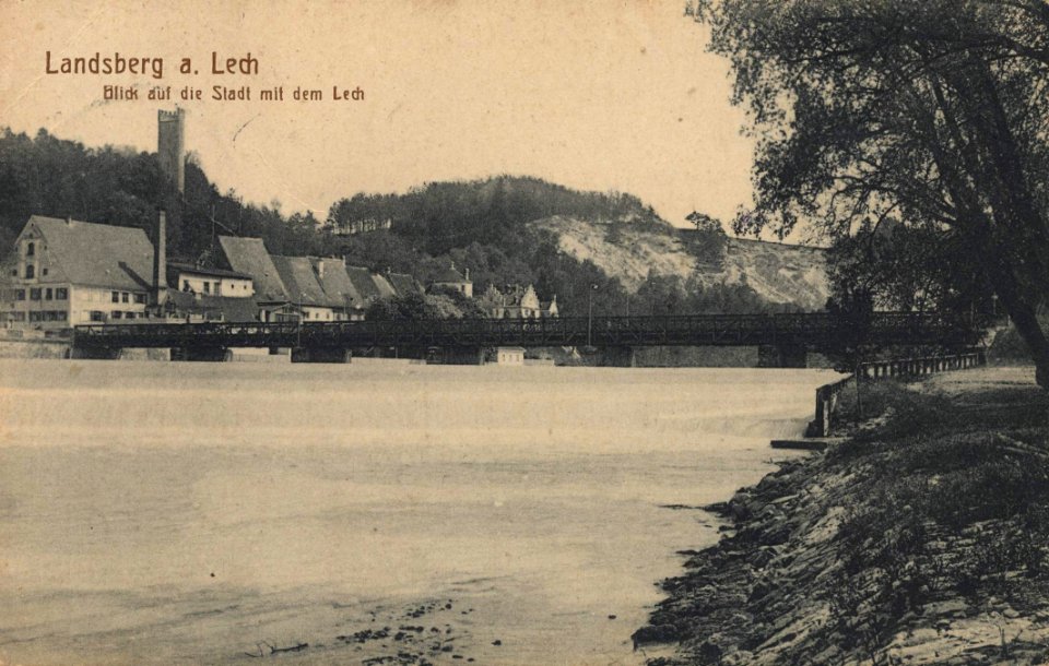 Landsberg a. Lech, Bayern - Stadtansicht mit Lech (Zeno Ansichtskarten)