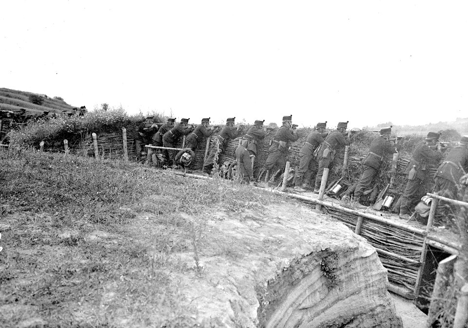 Landwehr beim Schiessen im Schützengraben - CH-BAR - 3238846