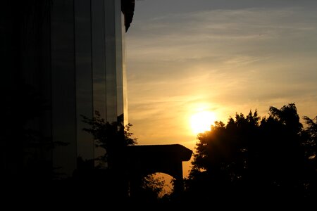 Sunrise backlighting silhouette