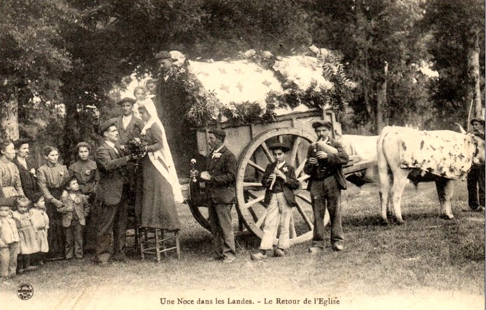 Landes - Noces - Retour de l'église a