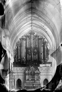 Marburg Lutherische Pfarrkirche Innen Chor mit Orgel Ludwig Bickell vor 1877