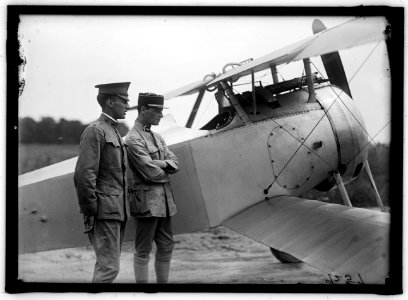 LANGLEY FIELD, VA. FRENCH NIEUPORT PLANE, TYPE 17, WITH CAPT. J.C. BARTOLF AND LT. E. LeMAITRE LCCN2016868201