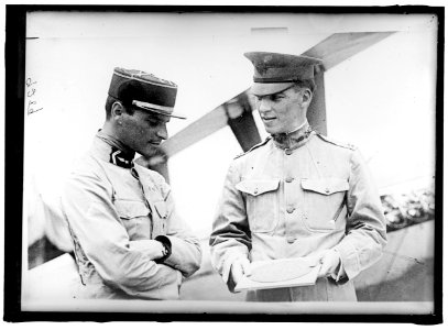 LANGLEY FIELD, VA. LT. E. LeMAITRE AND CAPT. BOATWRIGHT, BESIDE KIRKHAM TRIPLANE LCCN2016868227