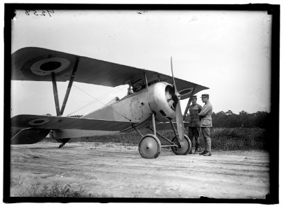LANGLEY FIELD, VA. FRENCH NIEUPORT PLANE, TYPE 17, WITH CAPT. J.C. BARTOLF AND LT. E. LeMAITRE LCCN2016868202