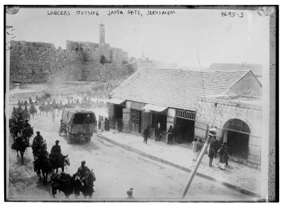 Lancers outside Jaffa Gate, Jerusalem LCCN2014707647