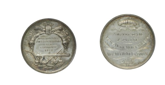 Landbouw, (Hollandsche Maatschappij van) -, prijspenning vd. t.n.v. wed. J.F. Hunck & Zoon, objectnr PA 1411