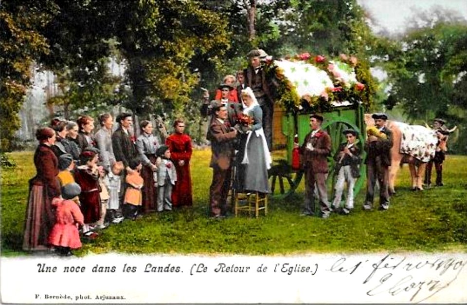 Landes - Noces - Retour de l'église c