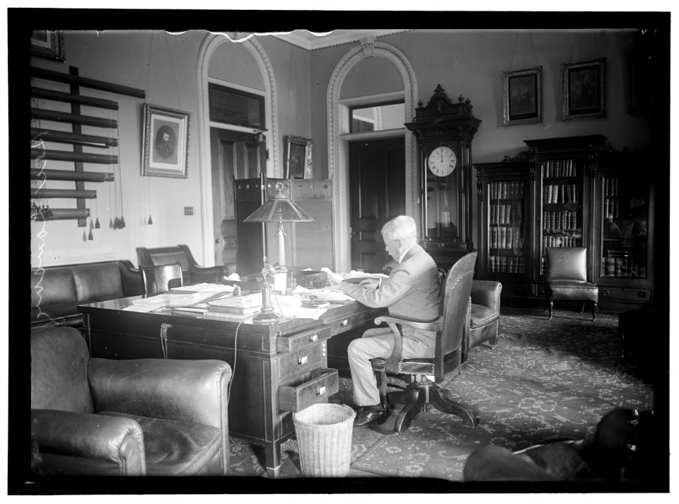 LANSING, ROBERT. SECRETARY OF STATE. AT DESK LOC hec.07687