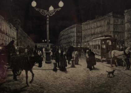 LaPuertaDelSolIluminadaConLuzEléctrica