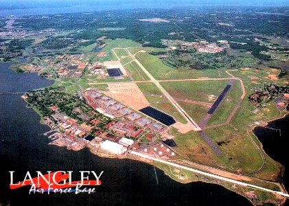 Langley Air Force Base - 1980s Airphoto Postcard