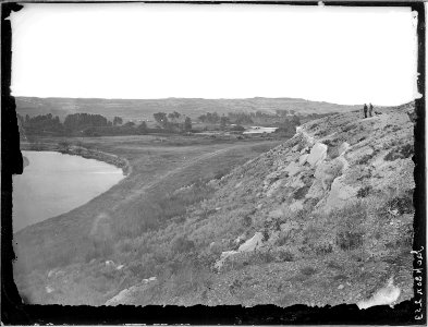 Laramie River and valley, looking northeast. Albany County, Wyoming. - NARA - 516862