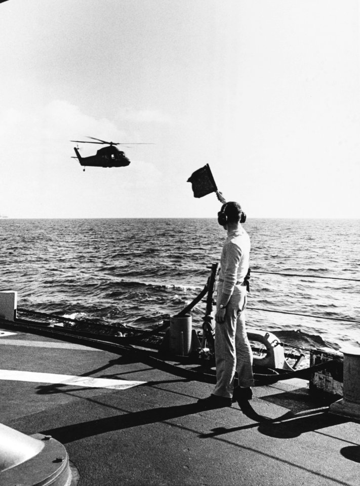 Landing Signal Officer on USS Coontz (DLG-9) in July 1969
