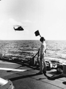 Landing Signal Officer on USS Coontz (DLG-9) in July 1969