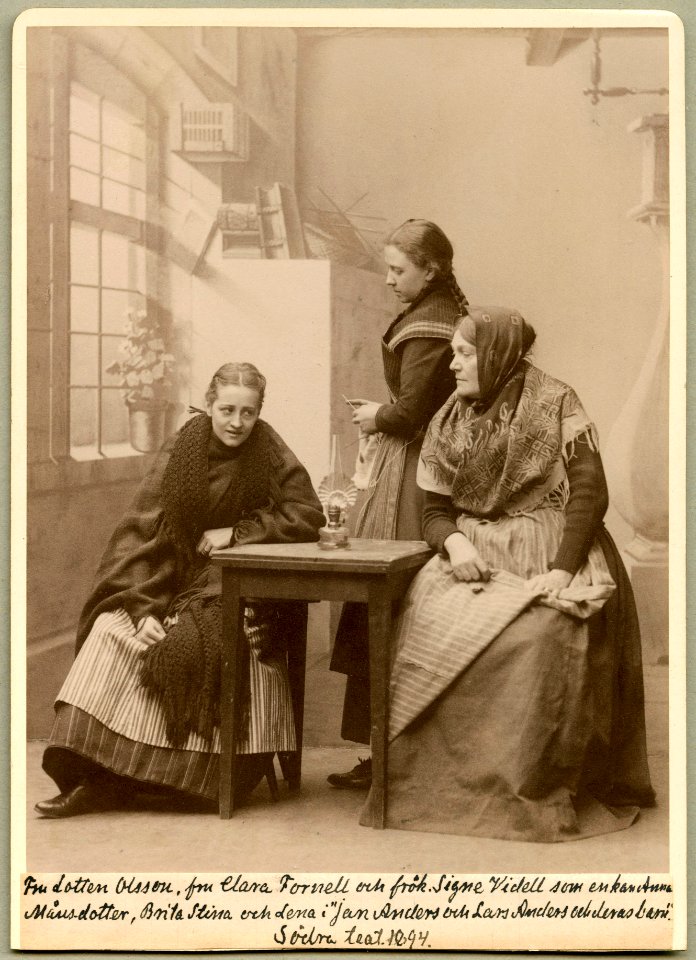 Lars Anders och Jan Anders och deras barn, Södra teatern 1894. Rollporträtt - SMV - H10 002