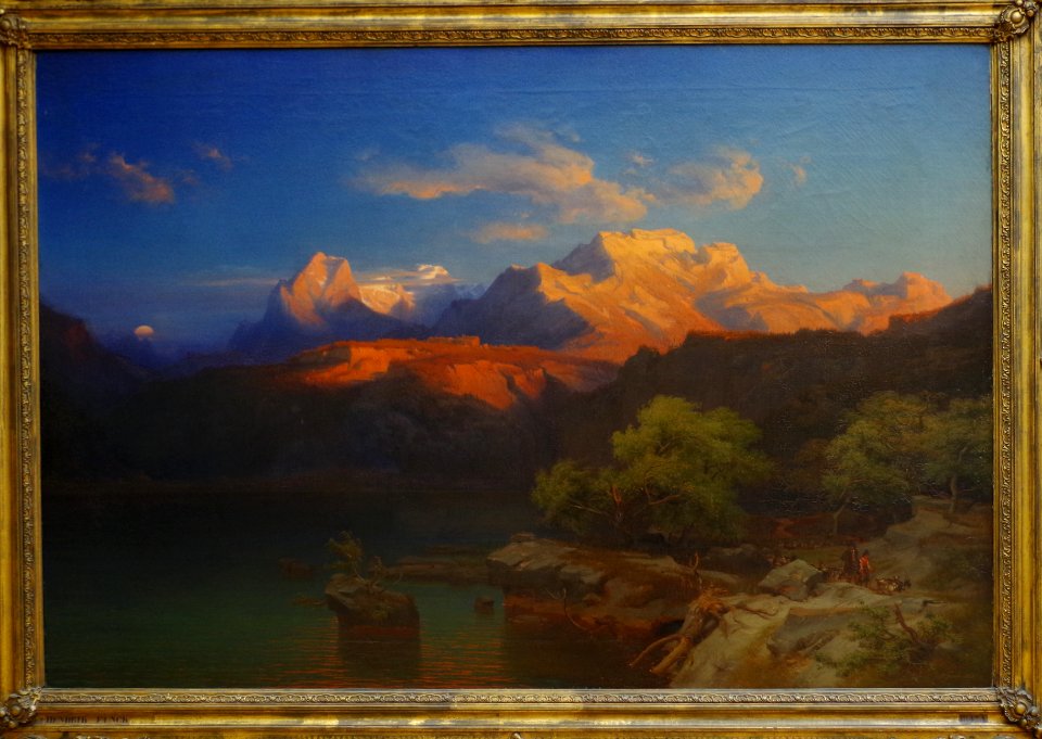 Landschap bij valavond in Tirol Heinrich Funk 1847