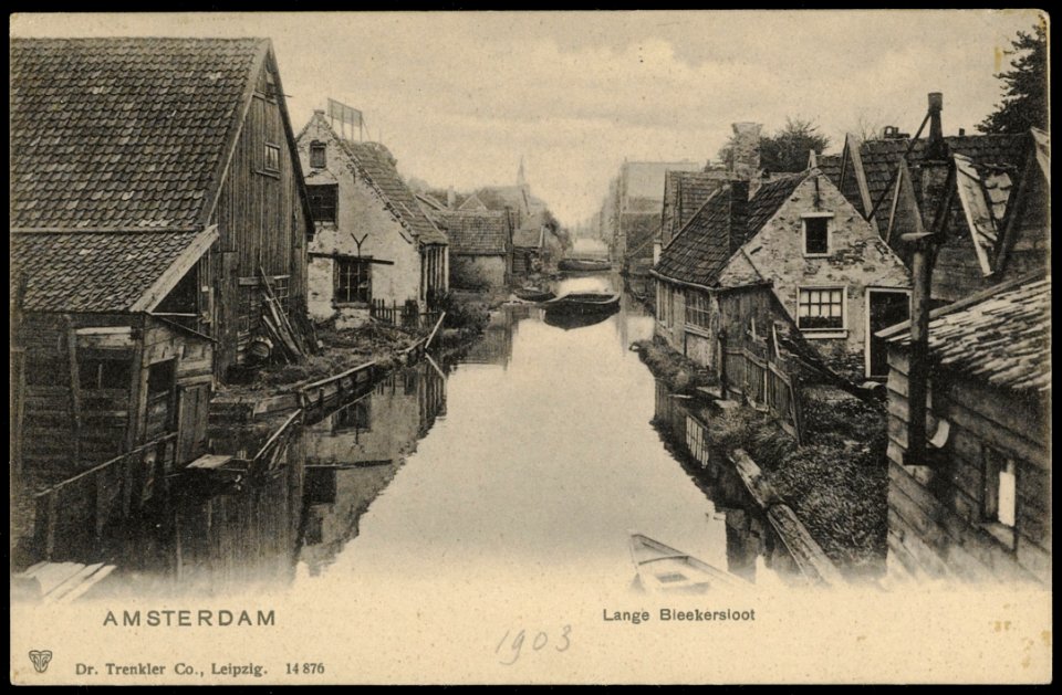 Lange Bleekerssloot (later de Clercqstraat). Uitgave Dr. Trenkler Co. Leipzig, Afb PRKBB00504000002
