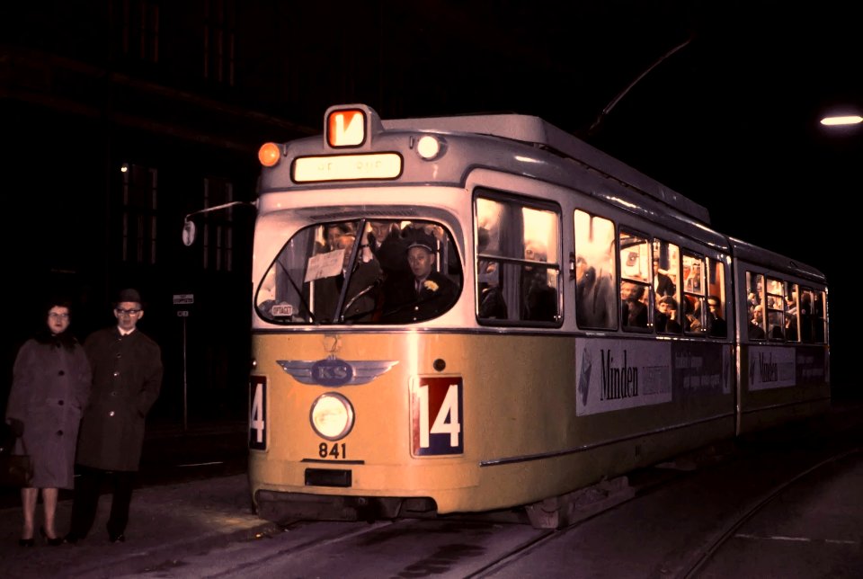 Last Copenhagen tram line 14 on Øster Farimagsgade