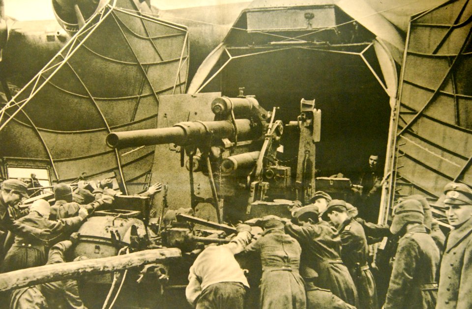 Large gun being loaded into a Messerschmitt Me 323 Gigant “Giant, WWII (33371166483)