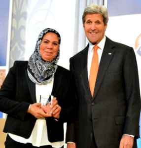 Latifa Ibn Ziaten of France and U.S. Secretary of State John Kerry - IWOC 2016 photo