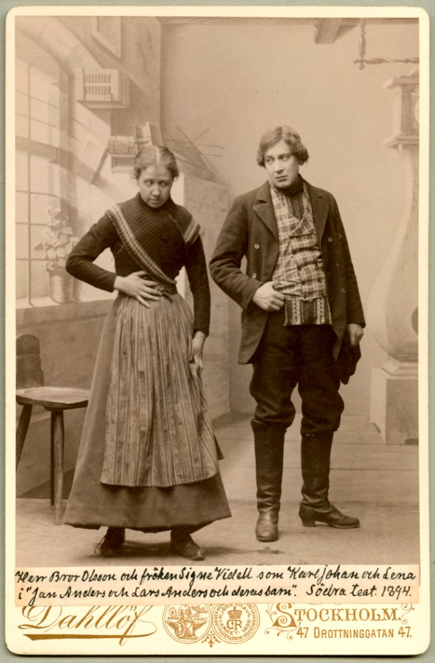Lars Anders och Jan Anders och deras barn, Södra teatern 1894. Rollporträtt - SMV - H9 191