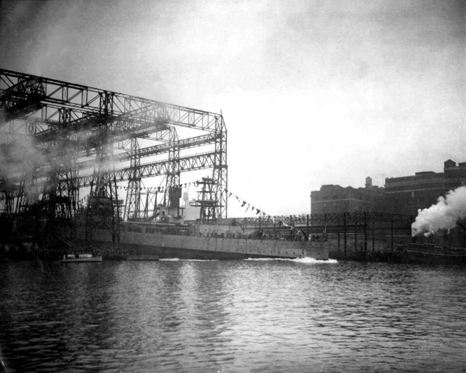 Launch of USS Pensacola (CA-24) at Brooklyn Navy Yard 1929
