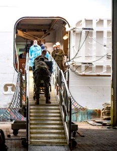 Last Patient Disembarks from USNS Comfort (49826882386)