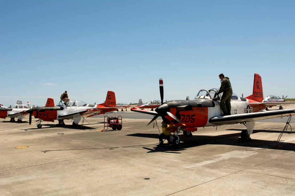 Last T-34C Turbomentors of VT-28 at NAS Corpus Christi in April 2015