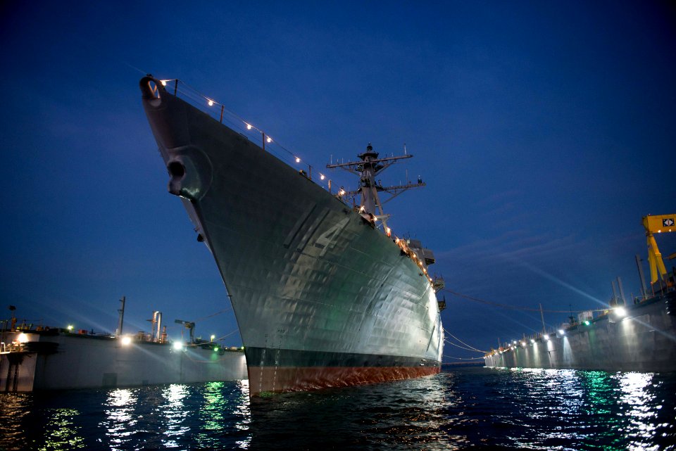 Launching of the future USS Ralph Johnson (DDG-114) US Navy 151212-N-EW716-001